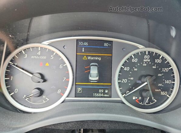 3N1AB7AP0KY283417 2019 NISSAN SENTRA Серебряный Вид щитка приборов