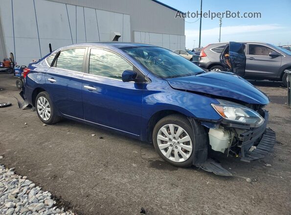 3N1AB7AP0KY346046 2019 NISSAN SENTRA Blue Delantero derecho
