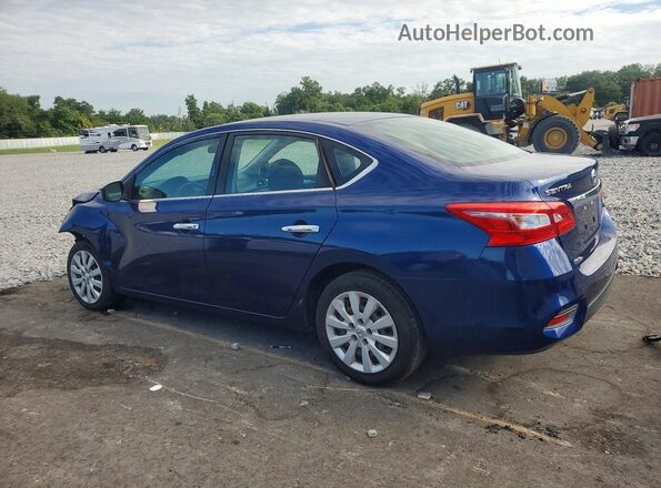 3N1AB7AP0KY346046 2019 NISSAN SENTRA Blue Trasero izquierdo