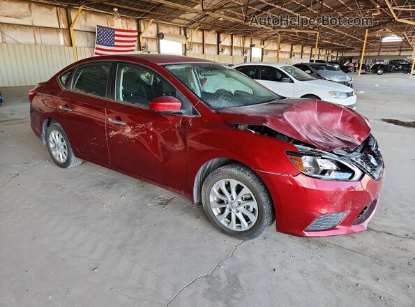 3N1AB7AP0KY346113 2019 NISSAN SENTRA Red Front right