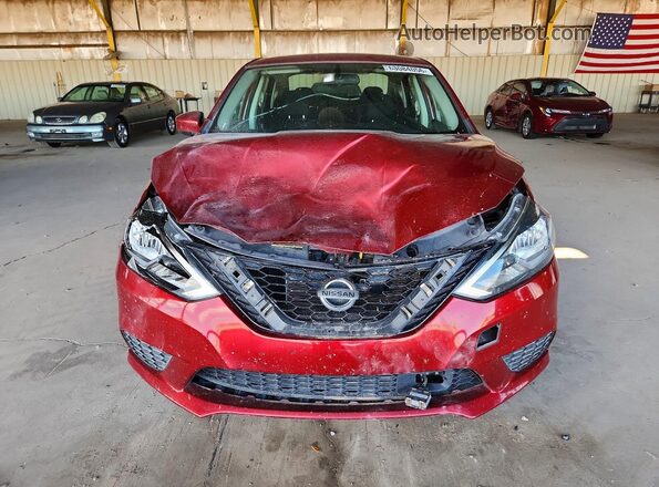 3N1AB7AP0KY346113 2019 NISSAN SENTRA Red Front view