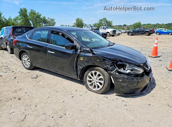 3N1AB7AP0KY364692 2019 NISSAN SENTRA Черный Передняя правая четверть