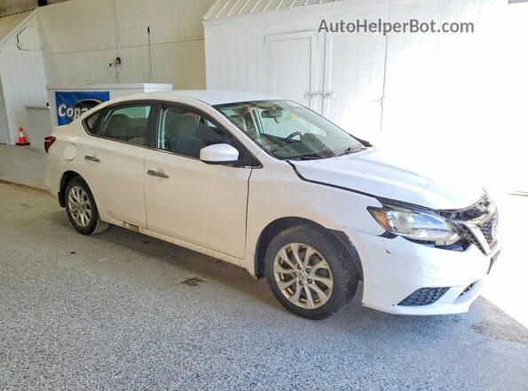 3N1AB7AP0KY406584 2019 NISSAN SENTRA Белый Передняя правая четверть