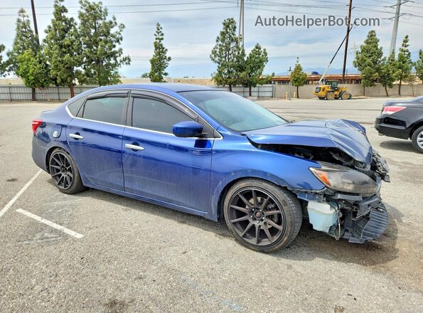 3N1AB7AP0KY450942 2019 NISSAN SENTRA Синий Передняя правая четверть