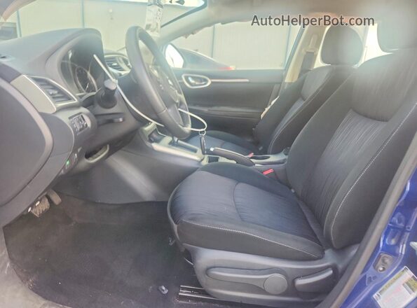 3N1AB7AP0KY454019 2019 NISSAN SENTRA Blue Widok wnętrza z przodu