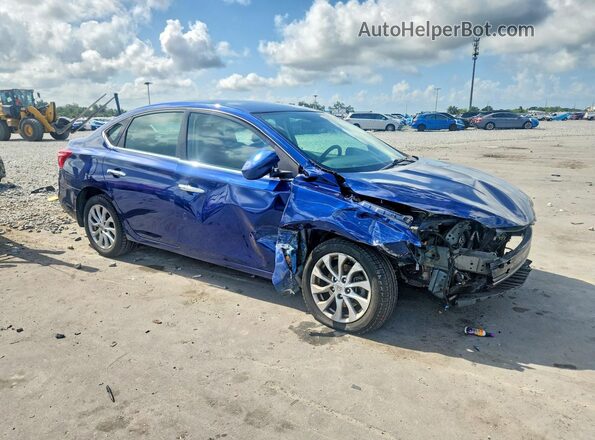 3N1AB7AP0KY454019 2019 NISSAN SENTRA Blue Przód prawy