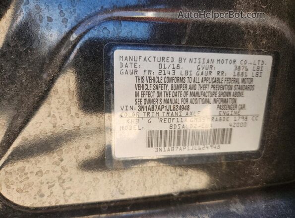 3N1AB7AP1JL624948 2018 NISSAN SENTRA Black Engine compartment view