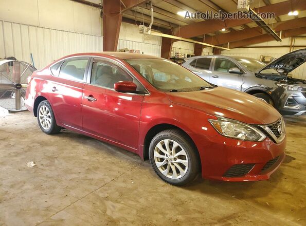 3N1AB7AP1KY216910 2019 NISSAN SENTRA Темно-бордовый Передняя правая четверть