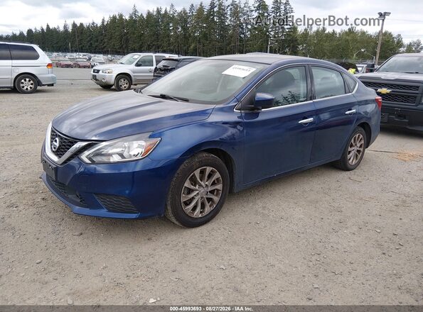 3N1AB7AP1KY238759 2019 NISSAN SENTRA Blue Передня ліва чверть