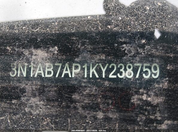 3N1AB7AP1KY238759 2019 NISSAN SENTRA Blue 