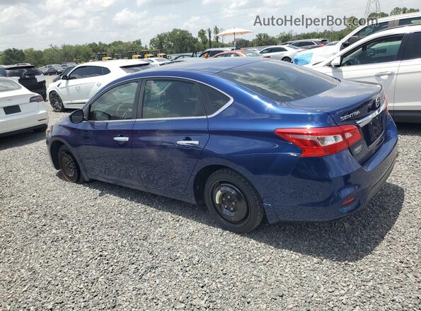 3N1AB7AP1KY256274 2019 NISSAN SENTRA Blue Rear left