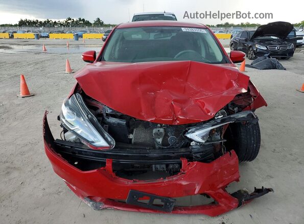3N1AB7AP1KY308325 2019 NISSAN SENTRA Red Widok z przodu