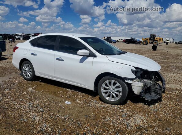 3N1AB7AP1KY322175 2019 NISSAN SENTRA Белый Передняя правая четверть