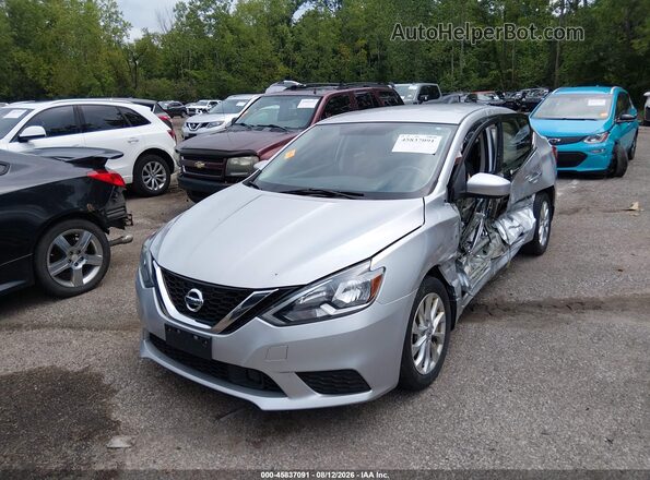 3N1AB7AP1KY366872 2019 NISSAN SENTRA Silver Առջևի ձախ երեք քառորդ տեսարան