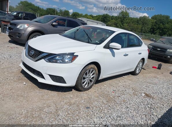 3N1AB7AP1KY378925 2019 NISSAN SENTRA White Առջևի ձախ երեք քառորդ տեսարան