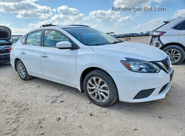 3N1AB7AP1KY441120 2019 NISSAN SENTRA Белый Передняя правая четверть