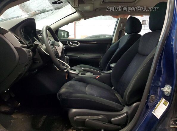 3N1AB7AP1KY457107 2019 NISSAN SENTRA Blue Widok wnętrza z przodu