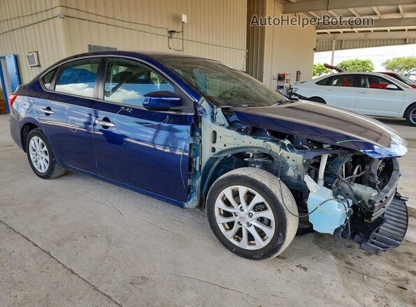 3N1AB7AP2JY292067 2018 NISSAN SENTRA Blue Передня права чверть