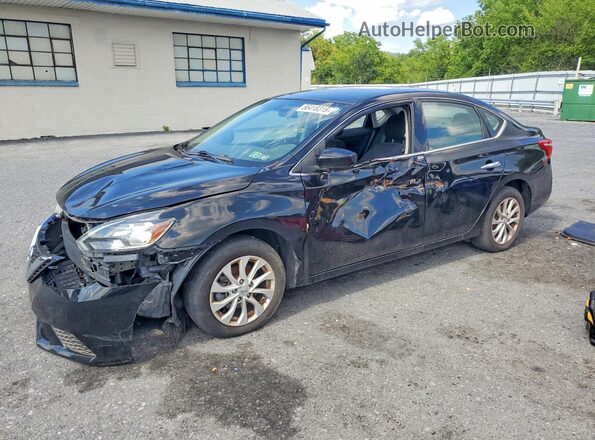 3N1AB7AP2KL604452 2019 NISSAN SENTRA Black Trasero izquierdo