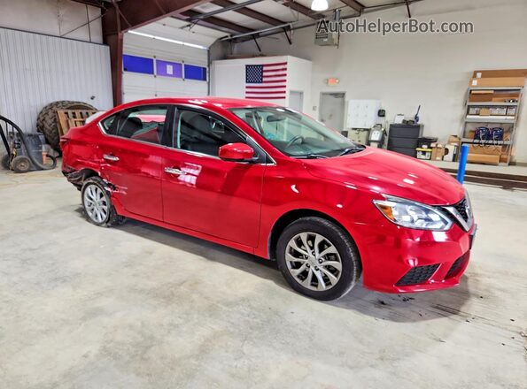 3N1AB7AP2KL610106 2019 NISSAN SENTRA Красный Передняя правая четверть