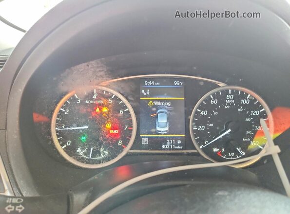 3N1AB7AP2KY203406 2019 NISSAN SENTRA Red Instrument cluster view