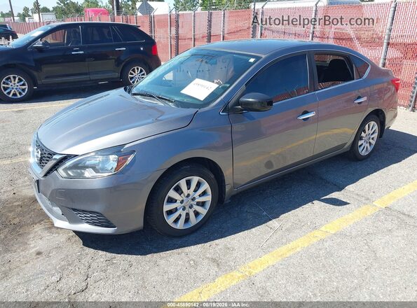 3N1AB7AP2KY259281 2019 NISSAN SENTRA Gray წინა მარცხენა ხედი სამი მეოთხედიდან