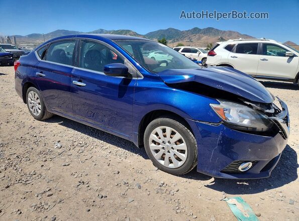 3N1AB7AP2KY259958 2019 NISSAN SENTRA Blue წინა მარჯვენა