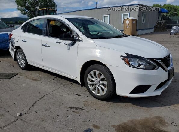 3N1AB7AP2KY306146 2019 NISSAN SENTRA Белый Передняя правая четверть
