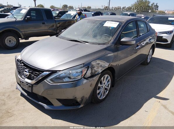 3N1AB7AP2KY322850 2019 NISSAN SENTRA Gray Առջևի ձախ երեք քառորդ տեսարան