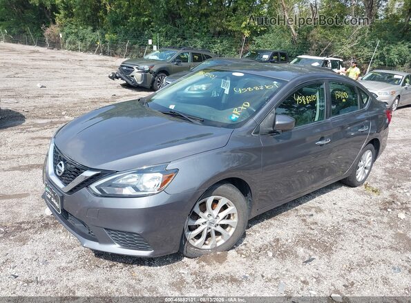 3N1AB7AP2KY340877 2019 NISSAN SENTRA Серый Передняя левая четверть