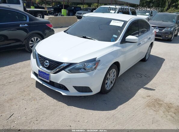 3N1AB7AP2KY436413 2019 NISSAN SENTRA Белый Передняя левая четверть