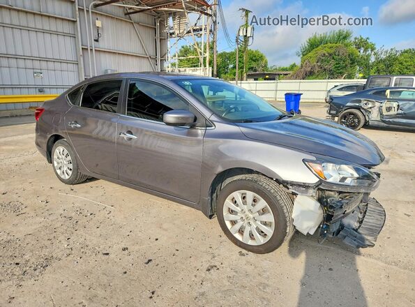 3N1AB7AP2KY457696 2019 NISSAN SENTRA Gray Delantero derecho