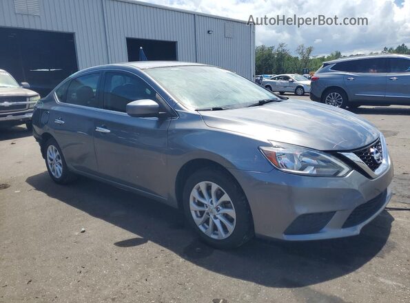 3N1AB7AP3JL605348 2018 NISSAN SENTRA Серый Передняя правая четверть
