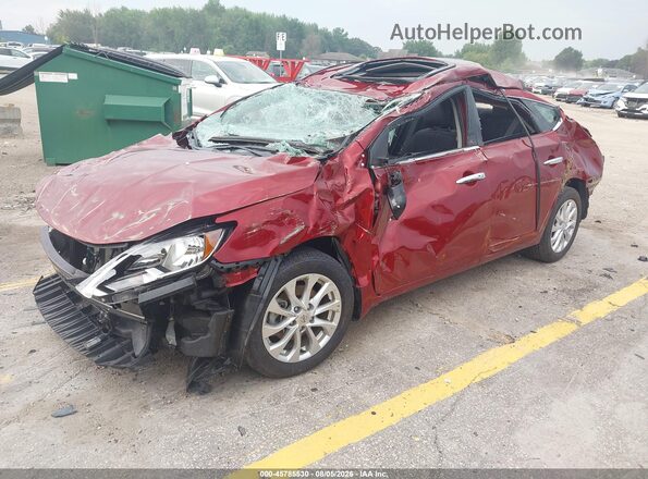 3N1AB7AP3JY279652 2018 NISSAN SENTRA Red Առջևի ձախ երեք քառորդ տեսարան