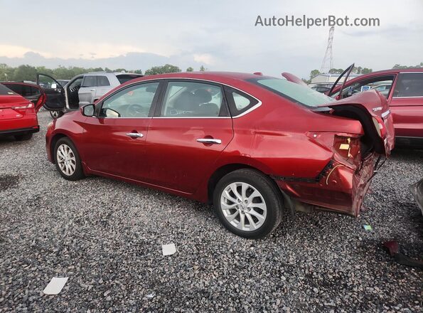 3N1AB7AP3KY252887 2019 NISSAN SENTRA Maroon Trasero izquierdo