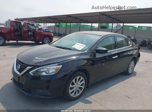3N1AB7AP3KY276381 2019 NISSAN SENTRA Black Առջևի ձախ երեք քառորդ տեսարան