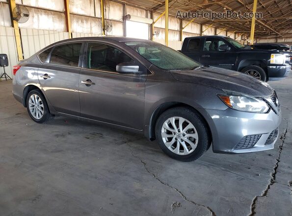 3N1AB7AP3KY281287 2019 NISSAN SENTRA Серый Передняя правая четверть