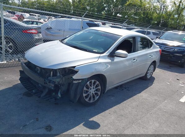 3N1AB7AP3KY325675 2019 NISSAN SENTRA Silver Передня ліва чверть