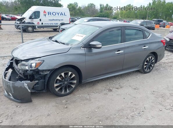 3N1AB7AP3KY343450 2019 NISSAN SENTRA Gray Передня ліва чверть
