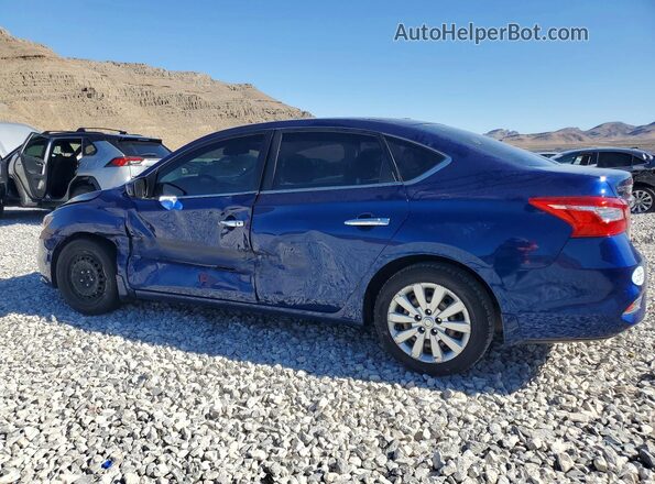 3N1AB7AP3KY390719 2019 NISSAN SENTRA Blue Trasero izquierdo