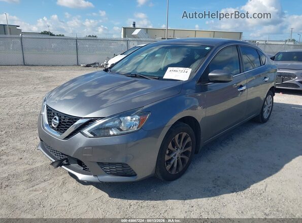 3N1AB7AP3KY443953 2019 NISSAN SENTRA Серый Передняя левая четверть