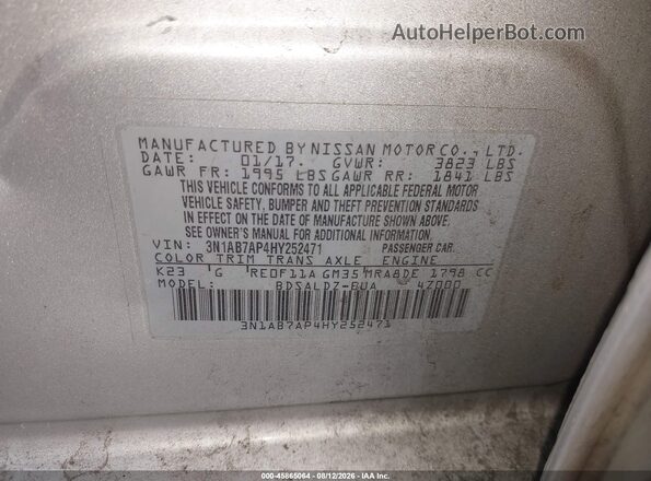 3N1AB7AP4HY252471 2017 NISSAN SENTRA Silver Engine compartment view