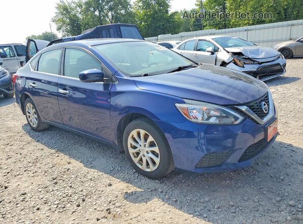 3N1AB7AP4JL620120 2018 NISSAN SENTRA Синий Передняя правая четверть