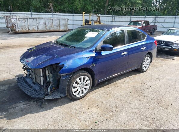 3N1AB7AP4KY217601 2019 NISSAN SENTRA Синий Передняя левая четверть