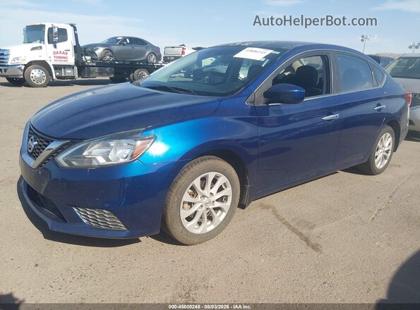 3N1AB7AP4KY229005 2019 NISSAN SENTRA Blue Передня ліва чверть