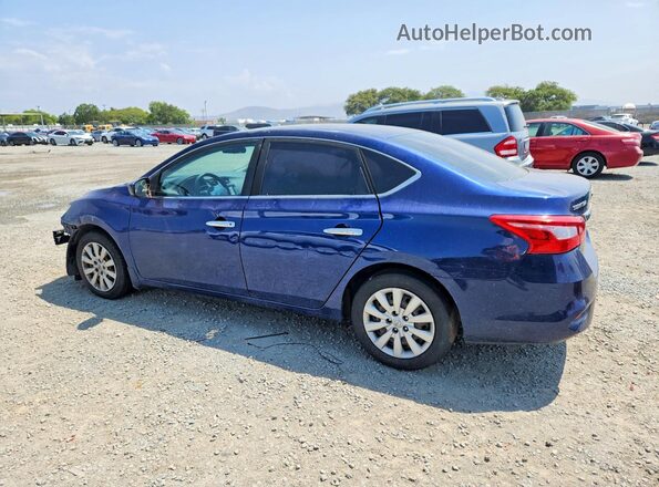 3N1AB7AP4KY306178 2019 NISSAN SENTRA Синий Задняя левая четверть
