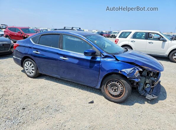 3N1AB7AP4KY306178 2019 NISSAN SENTRA Синий Передняя правая четверть