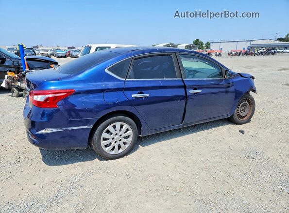 3N1AB7AP4KY306178 2019 NISSAN SENTRA Синий Задняя правая четверть