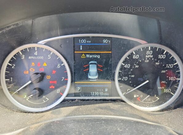 3N1AB7AP4KY306178 2019 NISSAN SENTRA Синий Вид щитка приборов