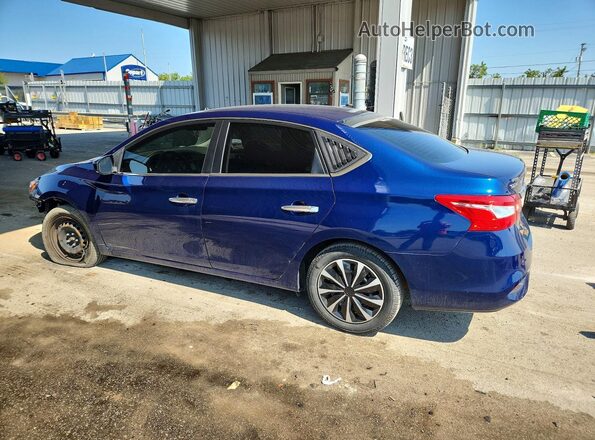 3N1AB7AP4KY316712 2019 NISSAN SENTRA Blue Trasero izquierdo